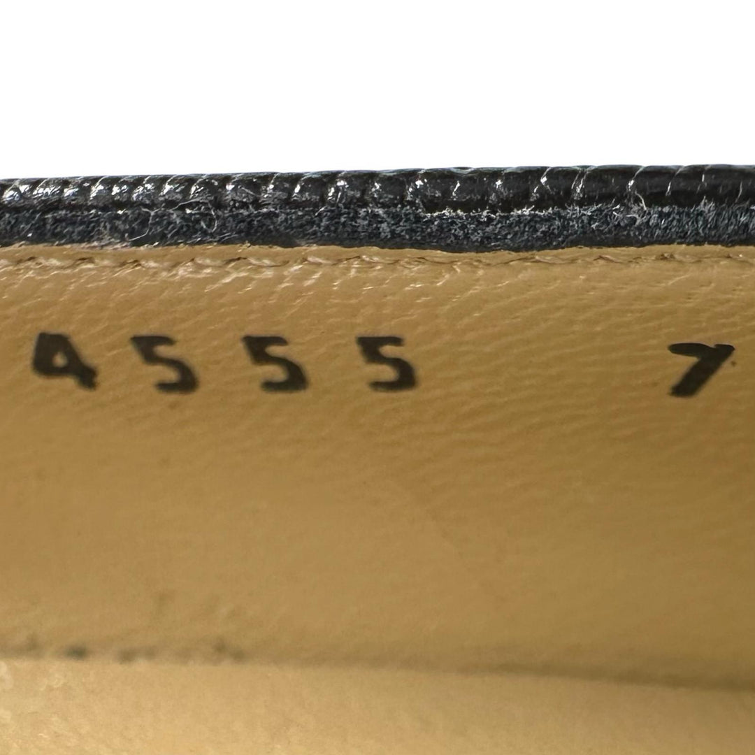 Pristine Salvatore Ferragamo pumps GanciniMetal black leather Women 7