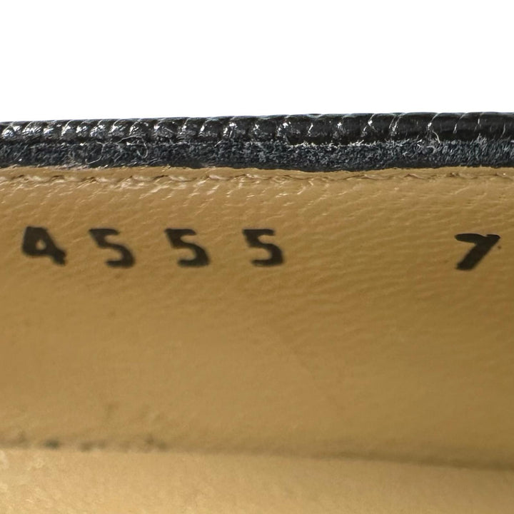 Pristine Salvatore Ferragamo pumps GanciniMetal black leather Women 7