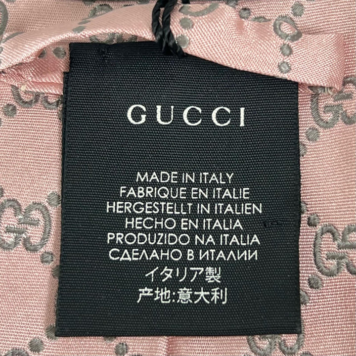 Excellent GUCCI tie GG monogram pattern pink silk mens 499695