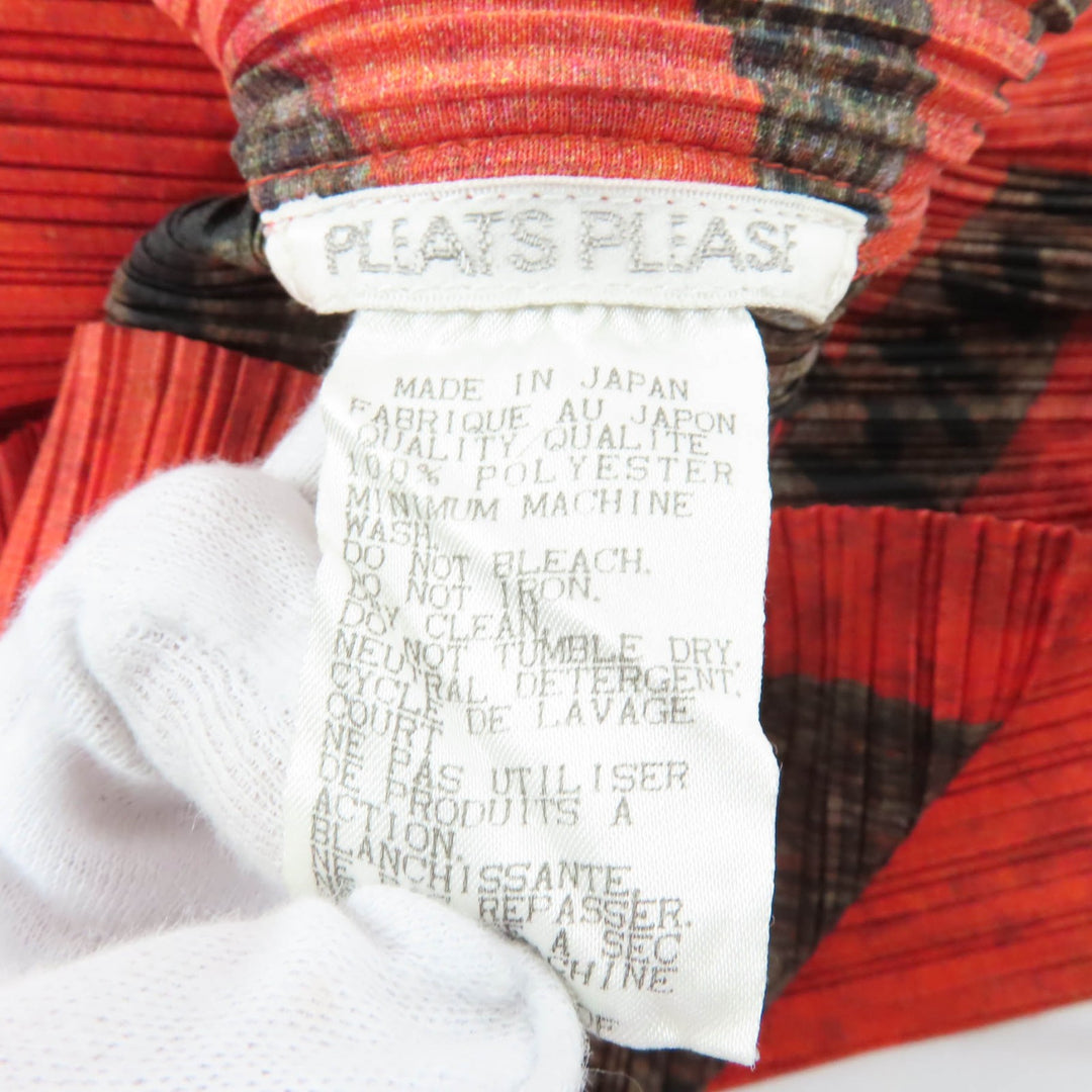 Excellent PLEATS PLEASE T-shirt Tiger Cat cardigan Orange Women 4 PP83-JK724