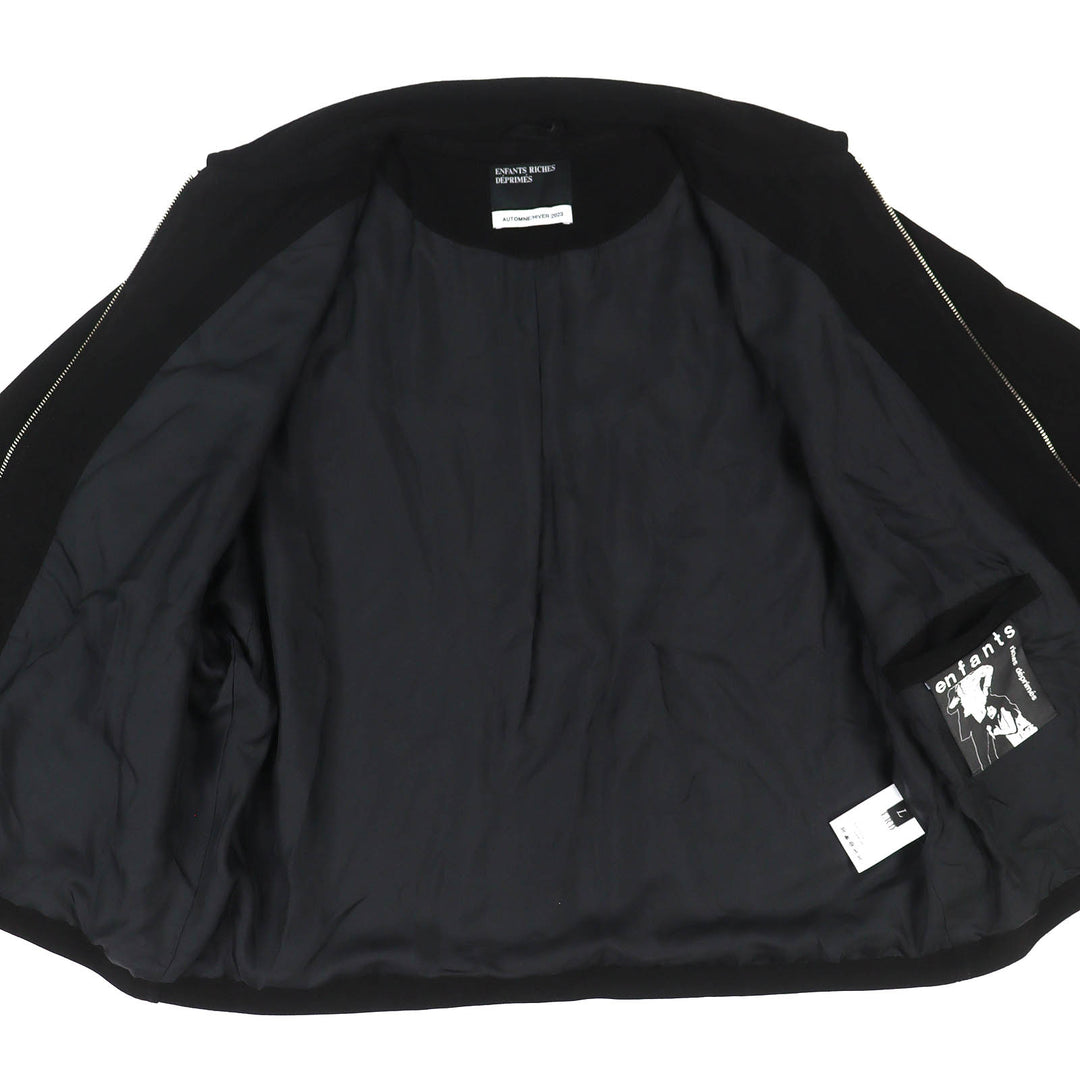Excellent ENFANTS RICHES DEPRIMES Suede Leather Western Jacket black L