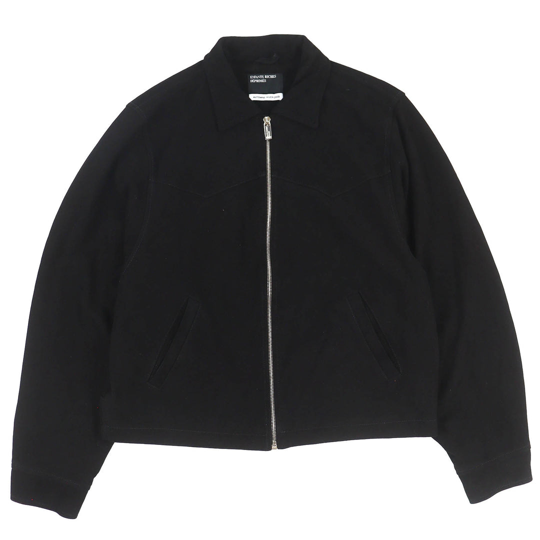 Excellent ENFANTS RICHES DEPRIMES Suede Leather Western Jacket black L
