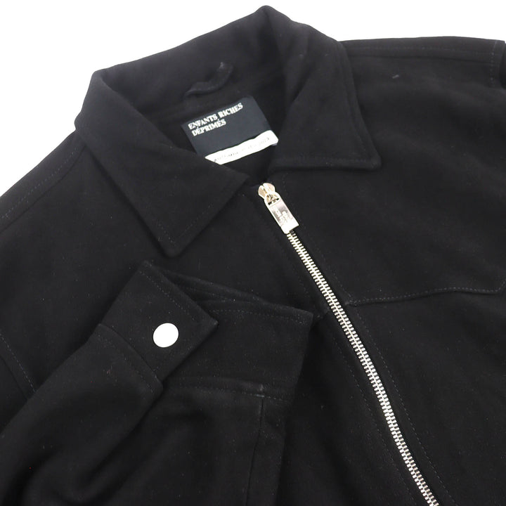 Excellent ENFANTS RICHES DEPRIMES Suede Leather Western Jacket black L