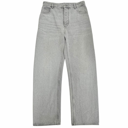 Great BOTTEGAVENETA Denim pants Leather patch, button fly gray cotton 46 802384