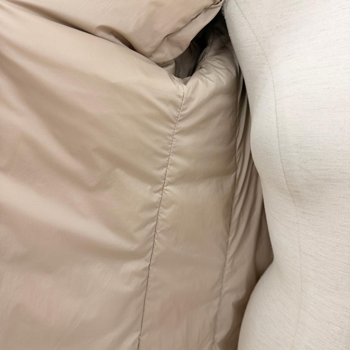 Great Herno down coat Switching design with logo beige wool Women 40 PI0848D