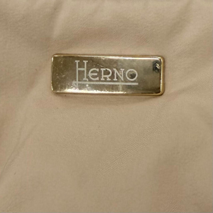Great Herno down coat Switching design with logo beige wool Women 40 PI0848D