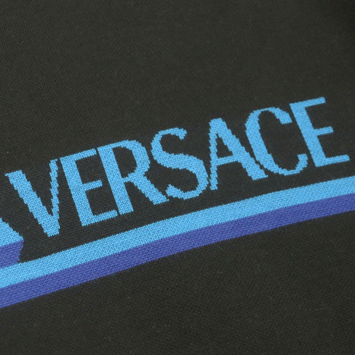 Discounted Great VERSACE sweater Logo pullover knit black wool mens 48 1003703