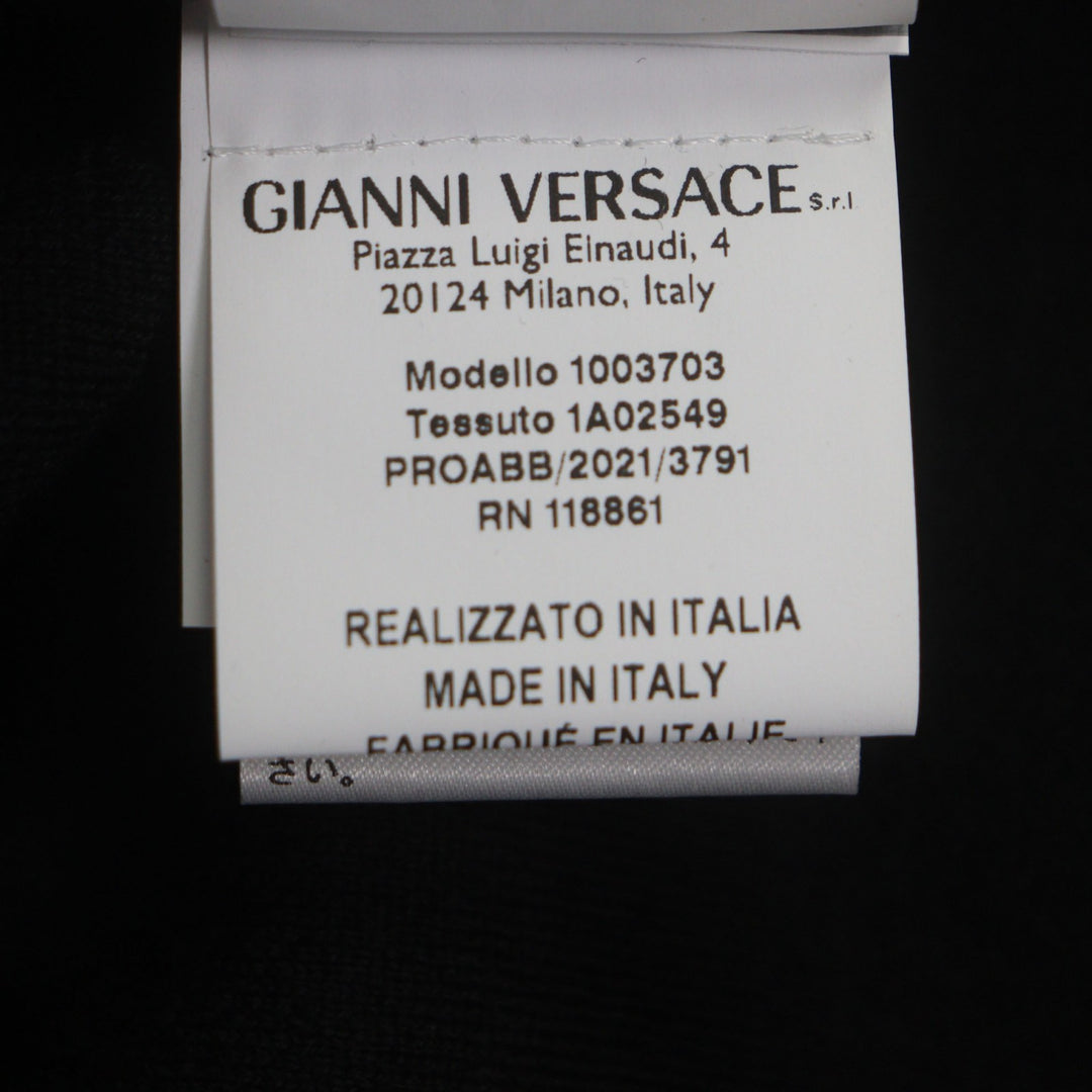 Discounted Great VERSACE sweater Logo pullover knit black wool mens 48 1003703