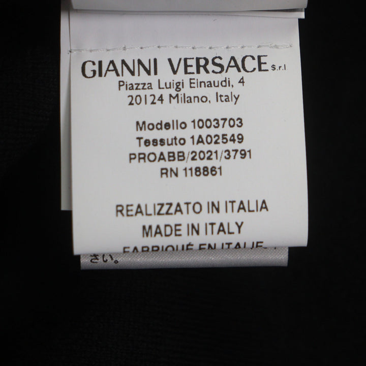Discounted Great VERSACE sweater Logo pullover knit black wool mens 48 1003703