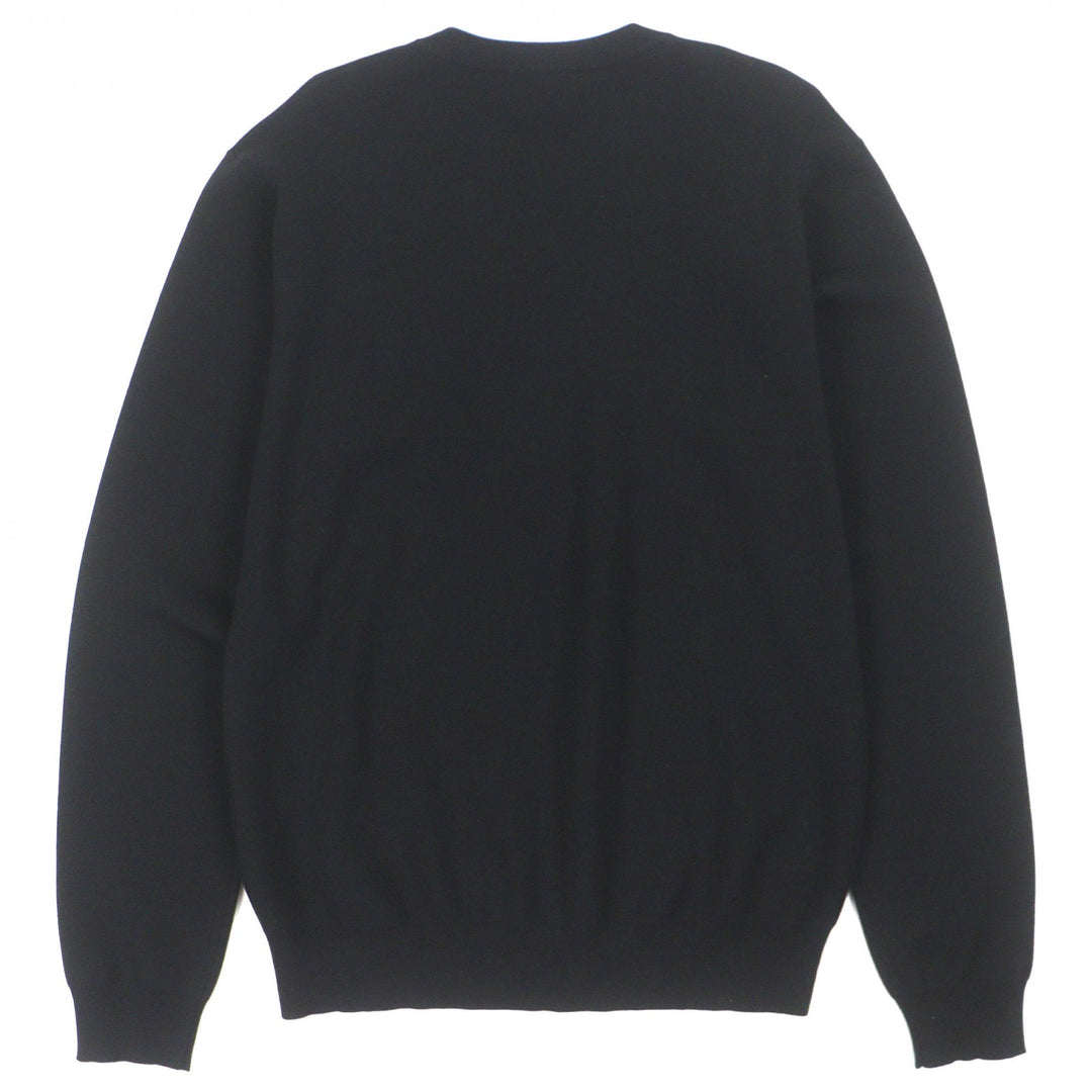 Discounted Great VERSACE sweater Logo pullover knit black wool mens 48 1003703