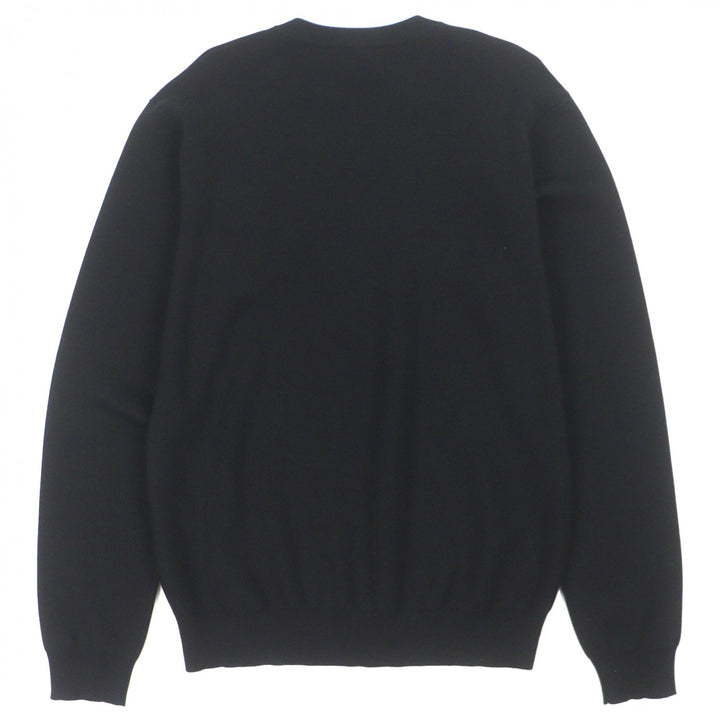 Discounted Great VERSACE sweater Logo pullover knit black wool mens 48 1003703