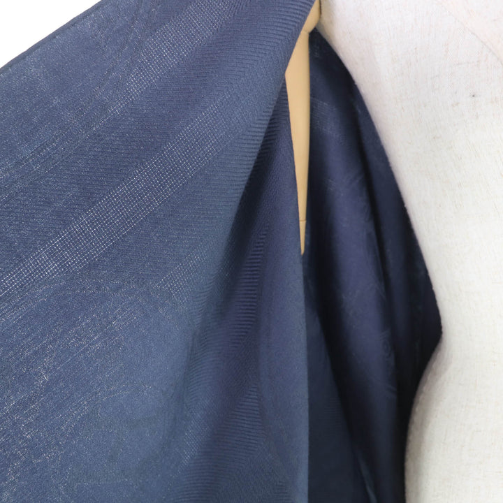 Excellent HERMES poncho Exlibris Leather Navy cashmere Women