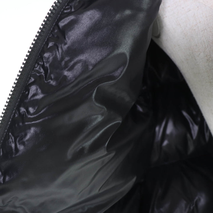 Excellent MONCLER Down jacket ABBAYE Front logo Hooded ZIP UP black Nylon Women