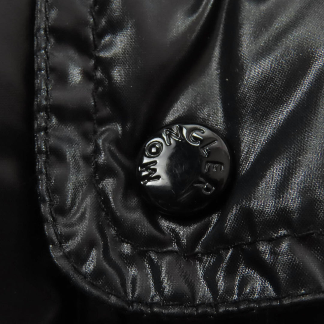 Excellent MONCLER Down jacket ABBAYE Front logo Hooded ZIP UP black Nylon Women