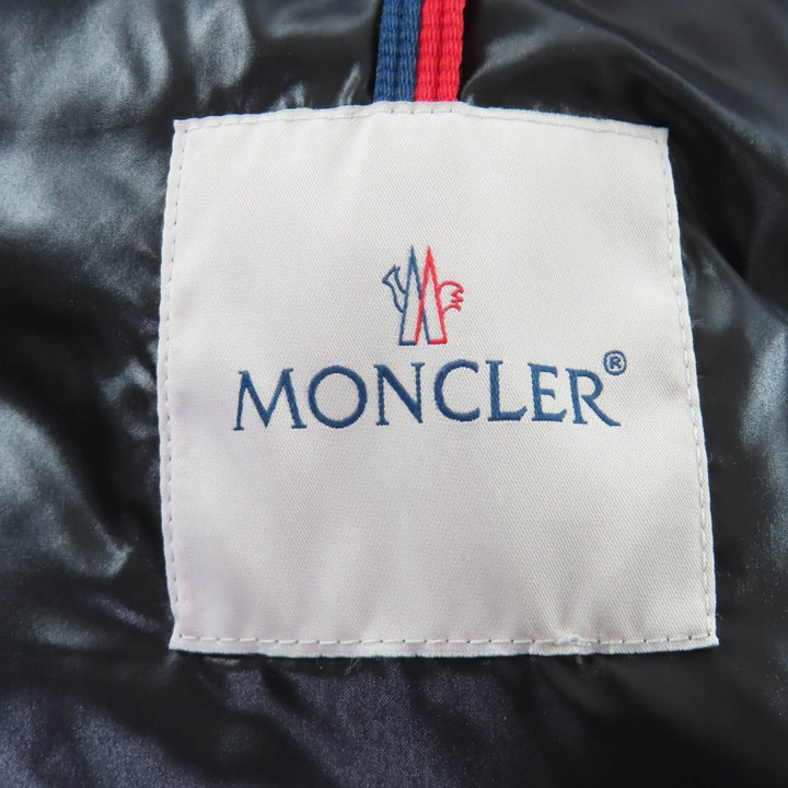 Excellent MONCLER Down jacket ABBAYE Front logo Hooded ZIP UP black Nylon Women