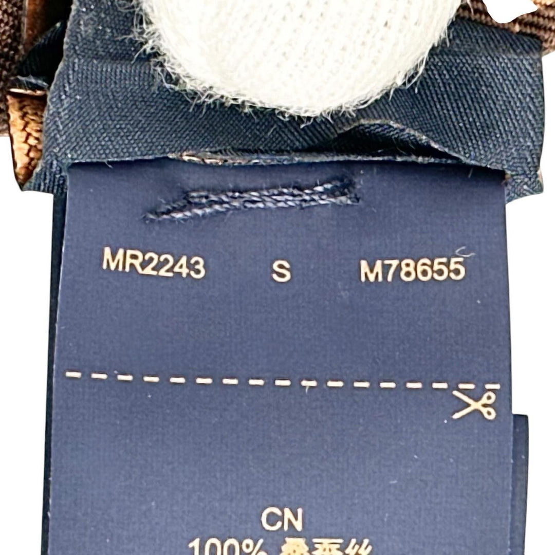 Excellent LOUIS VUITTON scarf Bando-Monog Lamb Confidential Marron silk M78655