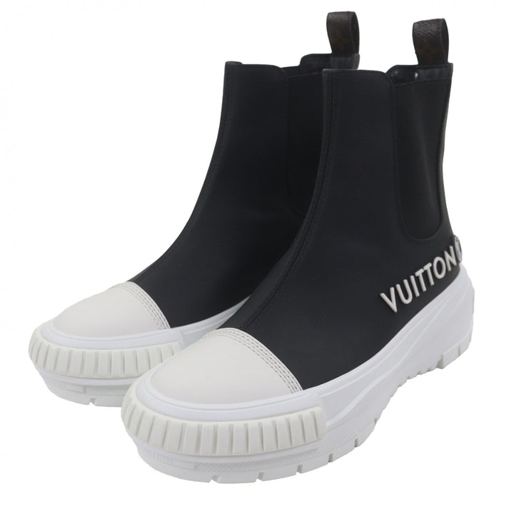Pristine LOUIS VUITTON High cut sneakers Side gore boots black mens 37.5