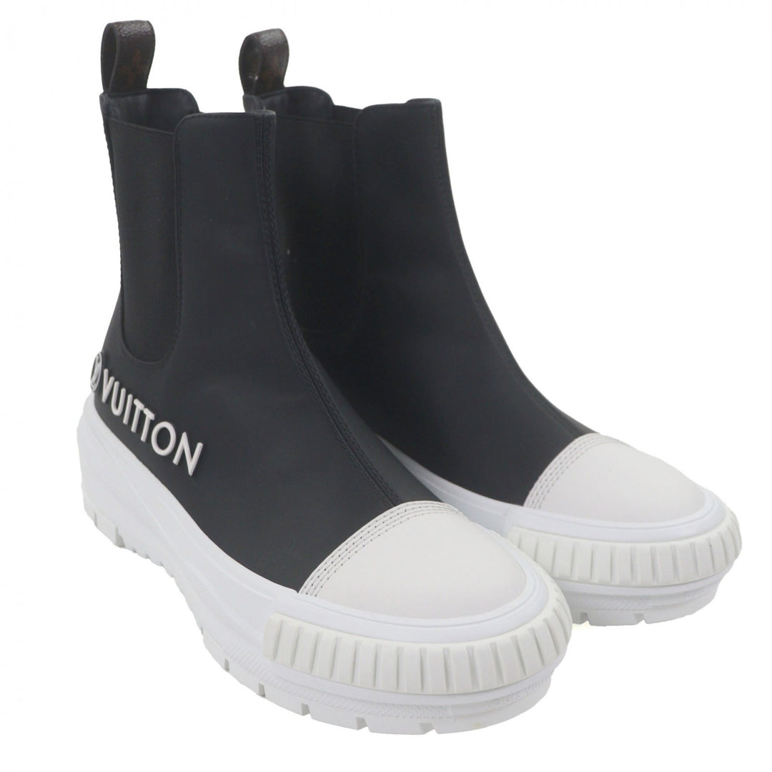 Pristine LOUIS VUITTON High cut sneakers Side gore boots black mens 37.5