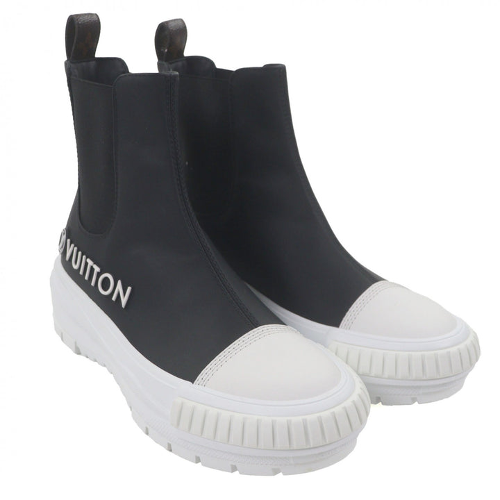 Pristine LOUIS VUITTON High cut sneakers Side gore boots black mens 37.5