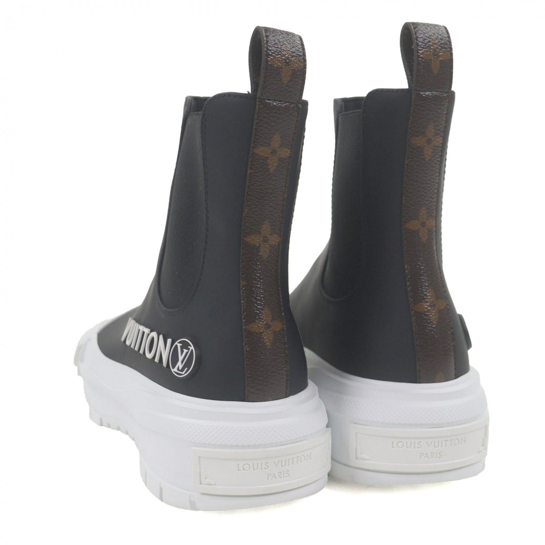 Pristine LOUIS VUITTON High cut sneakers Side gore boots black mens 37.5