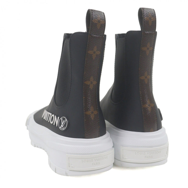 Pristine LOUIS VUITTON High cut sneakers Side gore boots black mens 37.5
