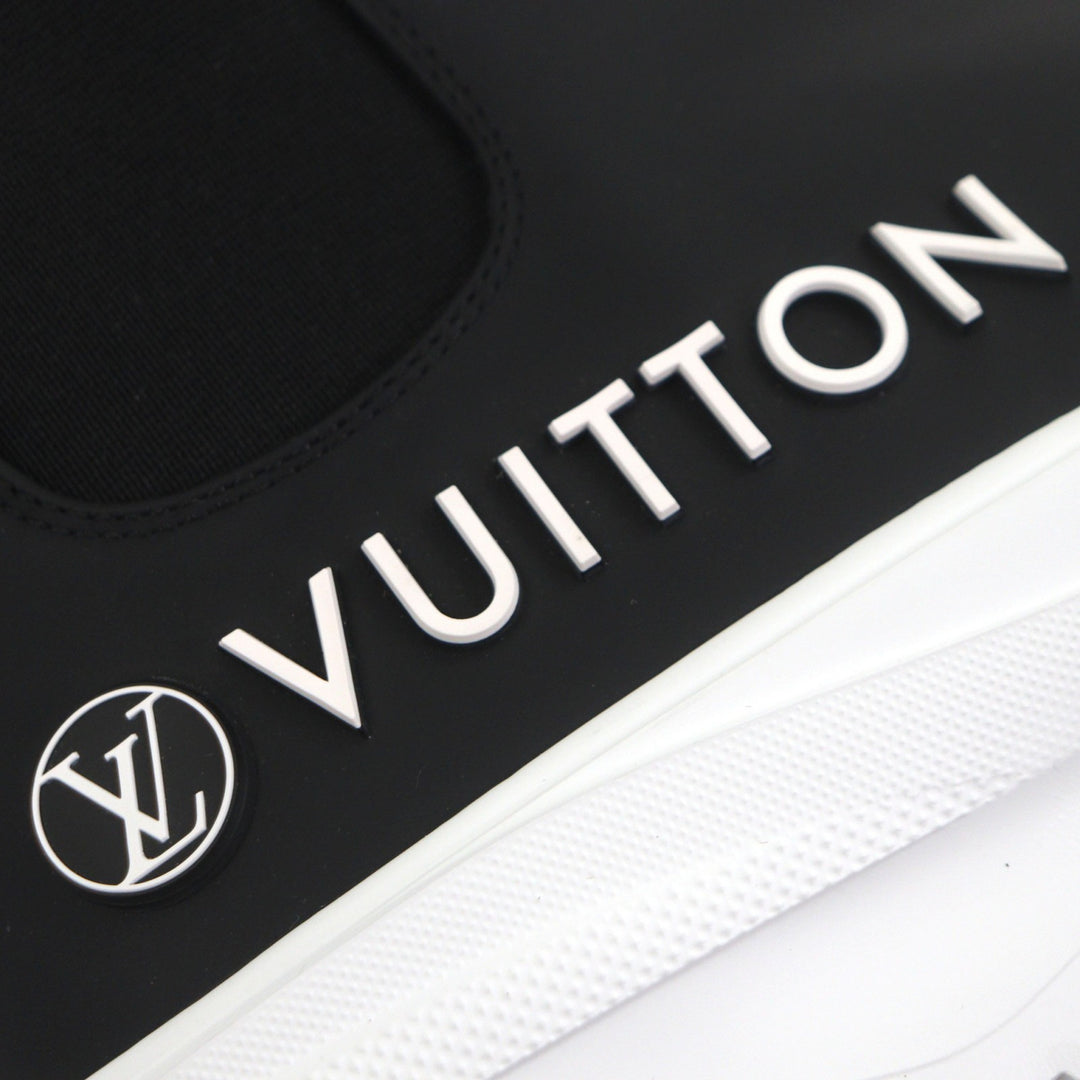 Pristine LOUIS VUITTON High cut sneakers Side gore boots black mens 37.5