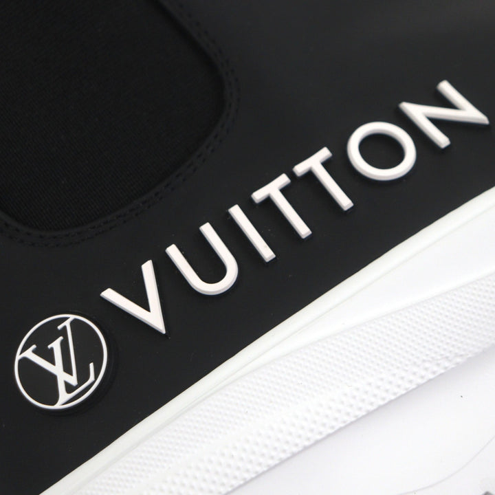 Pristine LOUIS VUITTON High cut sneakers Side gore boots black mens 37.5