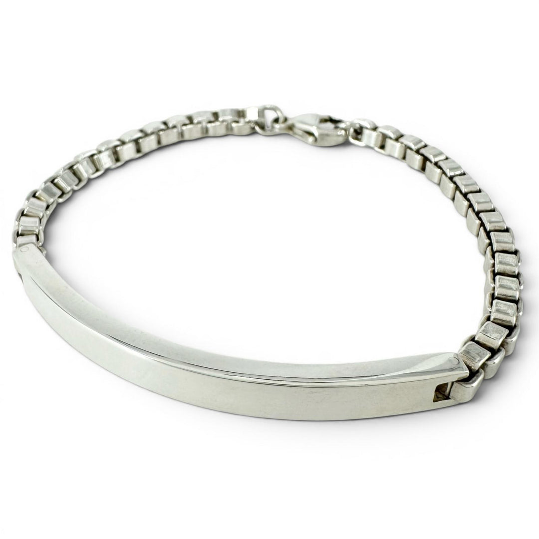 Great TIFFANY&Co. bracelet Venetian Link ID Bracelet Silver SV925 Women