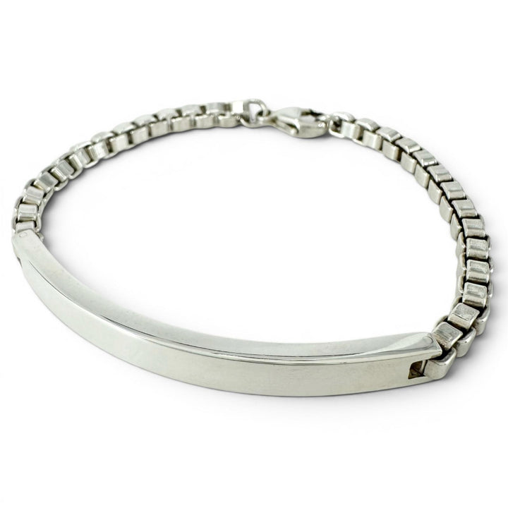 Great TIFFANY&Co. bracelet Venetian Link ID Bracelet Silver SV925 Women