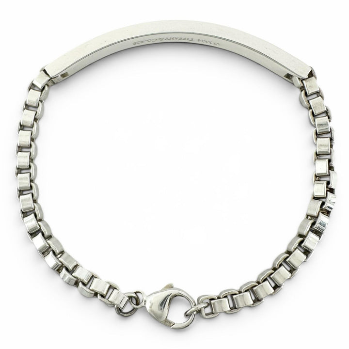 Great TIFFANY&Co. bracelet Venetian Link ID Bracelet Silver SV925 Women