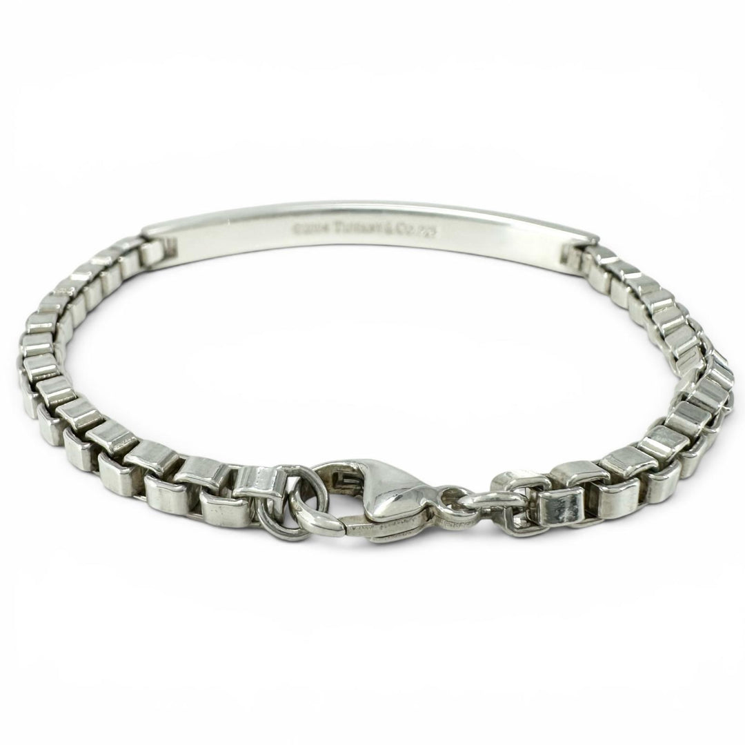 Great TIFFANY&Co. bracelet Venetian Link ID Bracelet Silver SV925 Women
