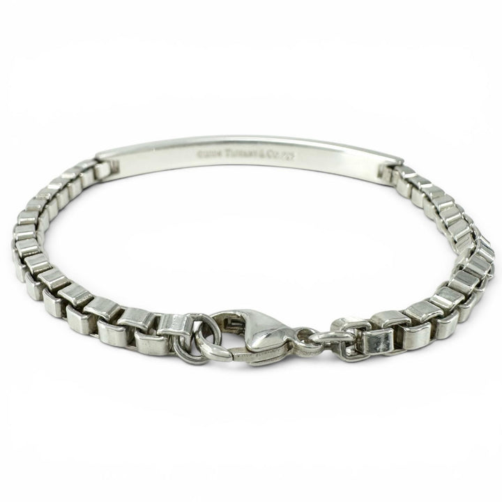 Great TIFFANY&Co. bracelet Venetian Link ID Bracelet Silver SV925 Women