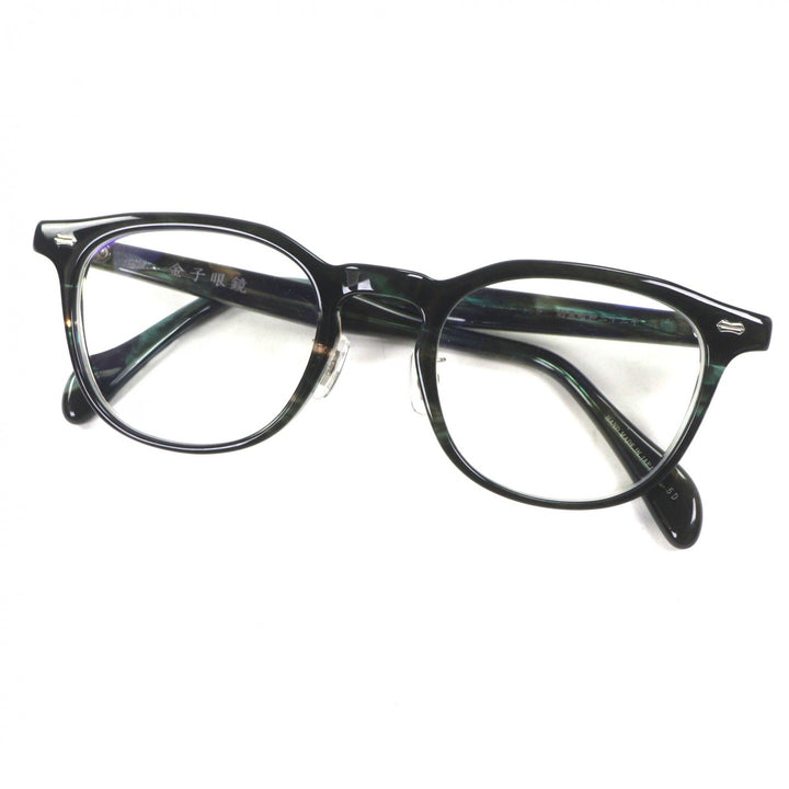 Excellent 金子眼鏡 Glasses Marble Pattern Clear green mens KA-56