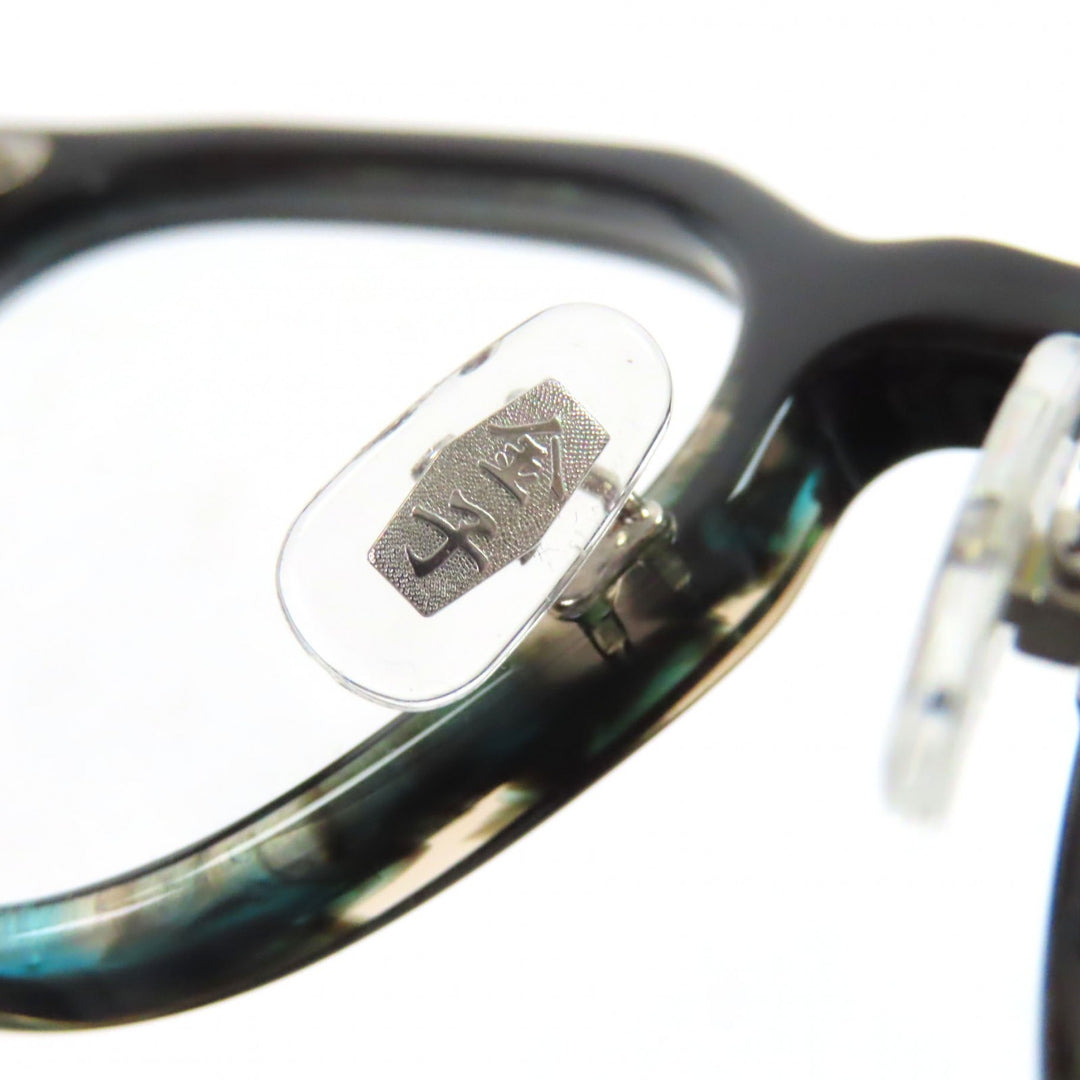 Excellent 金子眼鏡 Glasses Marble Pattern Clear green mens KA-56