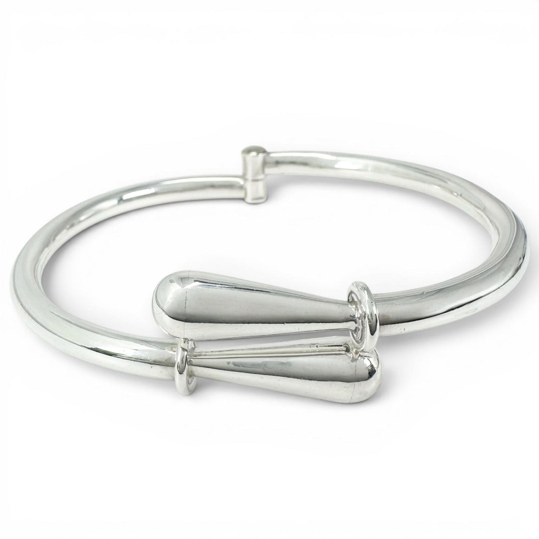 Great TIFFANY&Co. Bangle Mexican hinge Vintage Bypass Design Silver SV925 mens