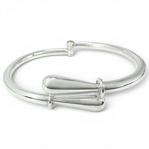 Great TIFFANY&Co. Bangle Mexican hinge Vintage Bypass Design Silver SV925 mens