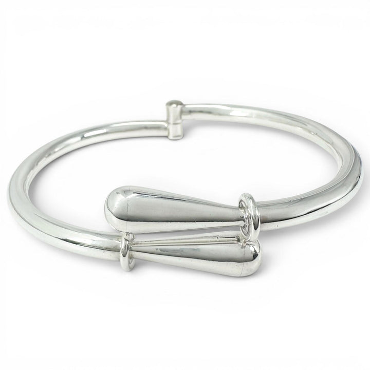 Great TIFFANY&Co. Bangle Mexican hinge Vintage Bypass Design Silver SV925 mens