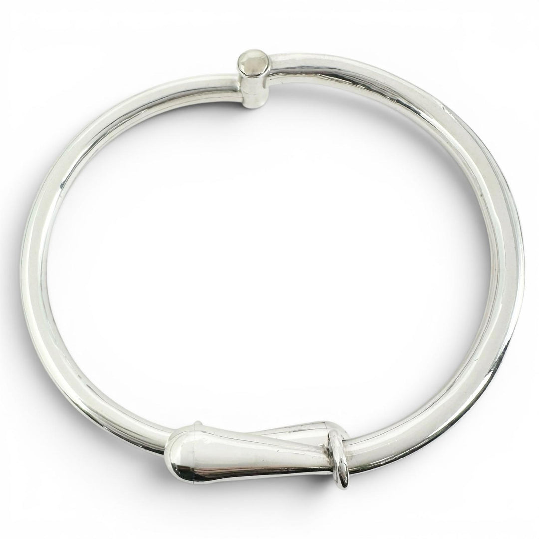 Great TIFFANY&Co. Bangle Mexican hinge Vintage Bypass Design Silver SV925 mens
