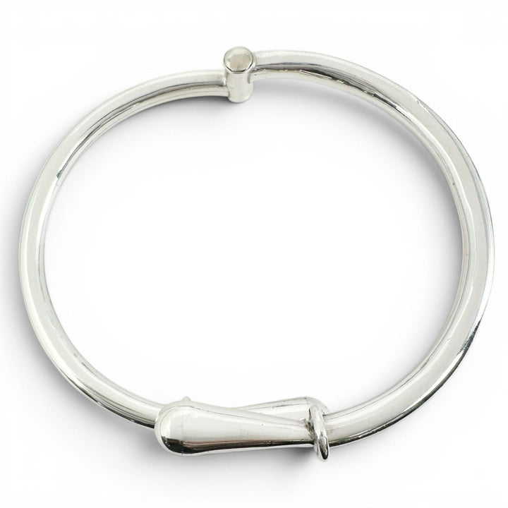Great TIFFANY&Co. Bangle Mexican hinge Vintage Bypass Design Silver SV925 mens