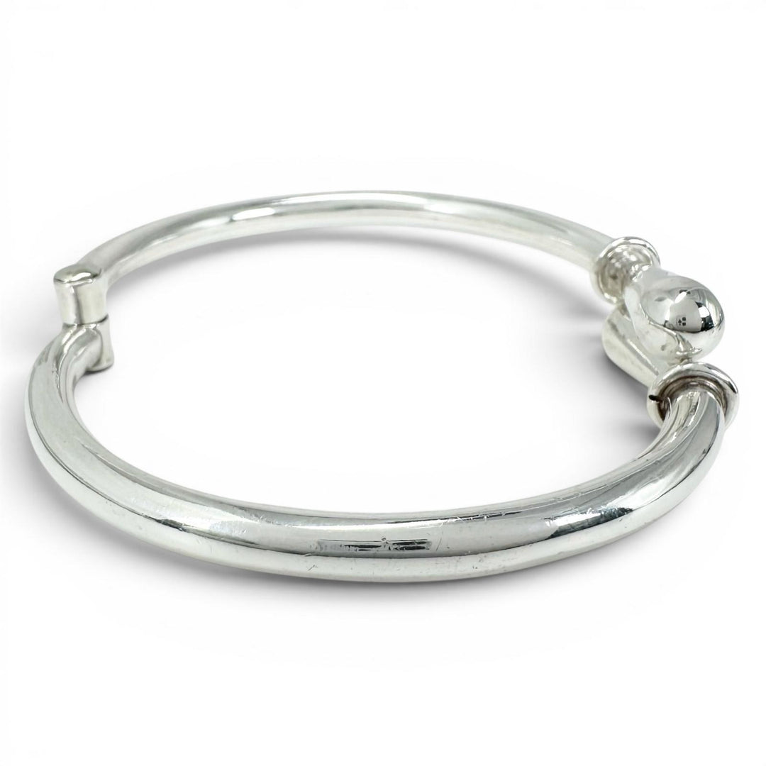 Great TIFFANY&Co. Bangle Mexican hinge Vintage Bypass Design Silver SV925 mens