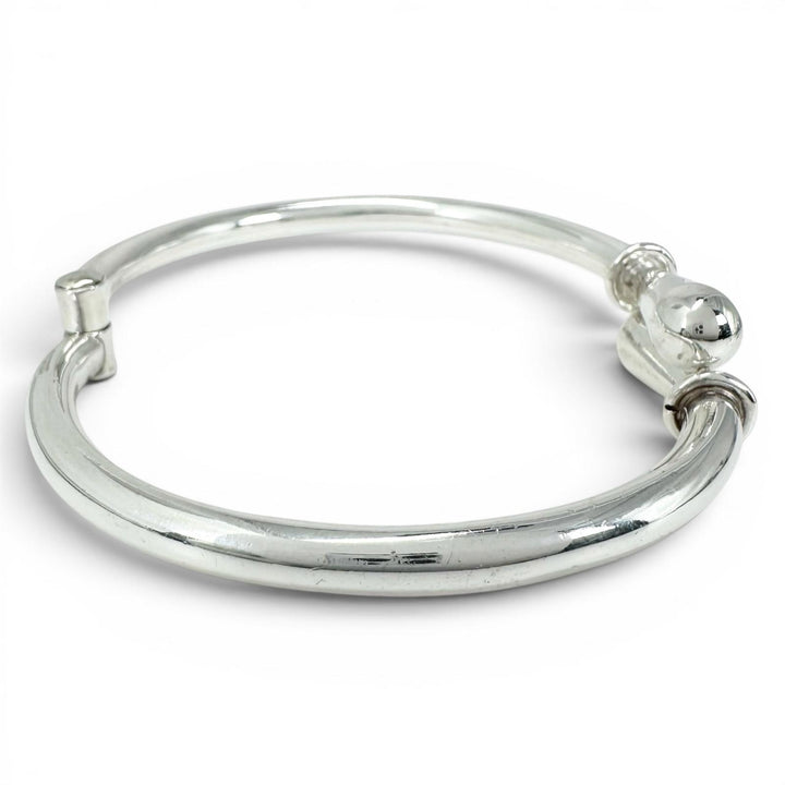 Great TIFFANY&Co. Bangle Mexican hinge Vintage Bypass Design Silver SV925 mens