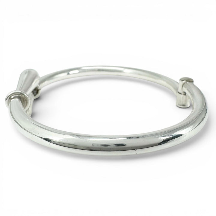 Great TIFFANY&Co. Bangle Mexican hinge Vintage Bypass Design Silver SV925 mens