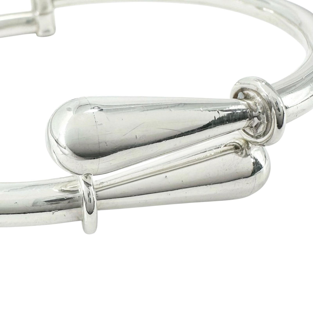 Great TIFFANY&Co. Bangle Mexican hinge Vintage Bypass Design Silver SV925 mens