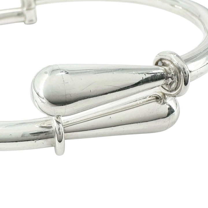 Great TIFFANY&Co. Bangle Mexican hinge Vintage Bypass Design Silver SV925 mens