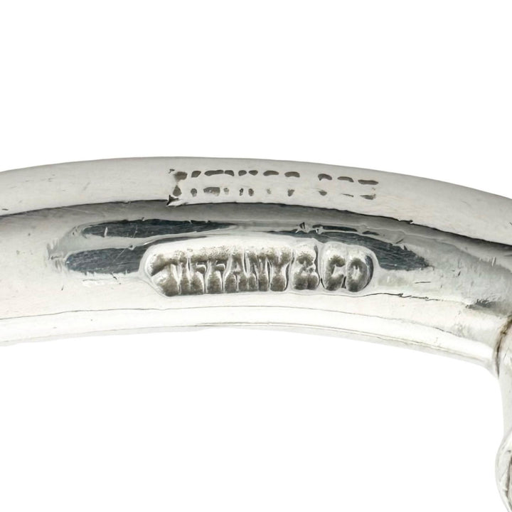 Great TIFFANY&Co. Bangle Mexican hinge Vintage Bypass Design Silver SV925 mens
