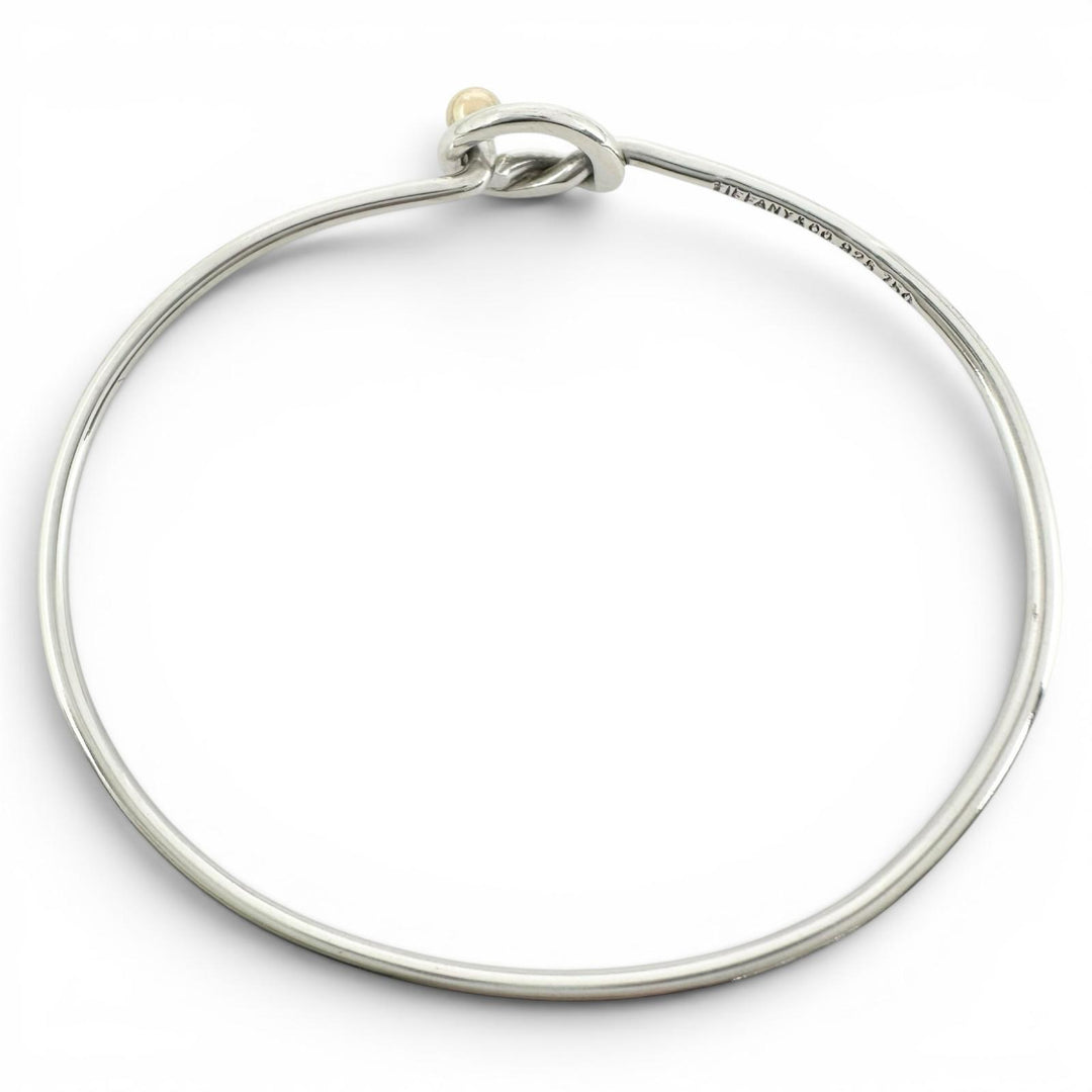 Great TIFFANY&Co. Bangle Love knot Hook type Silver 925 Women