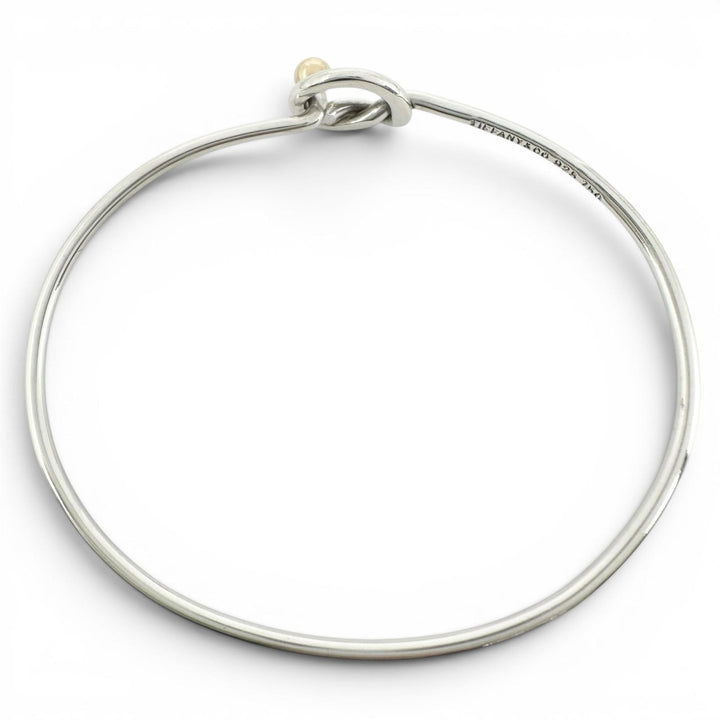 Great TIFFANY&Co. Bangle Love knot Hook type Silver 925 Women