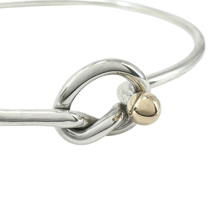 Great TIFFANY&Co. Bangle Love knot Hook type Silver 925 Women