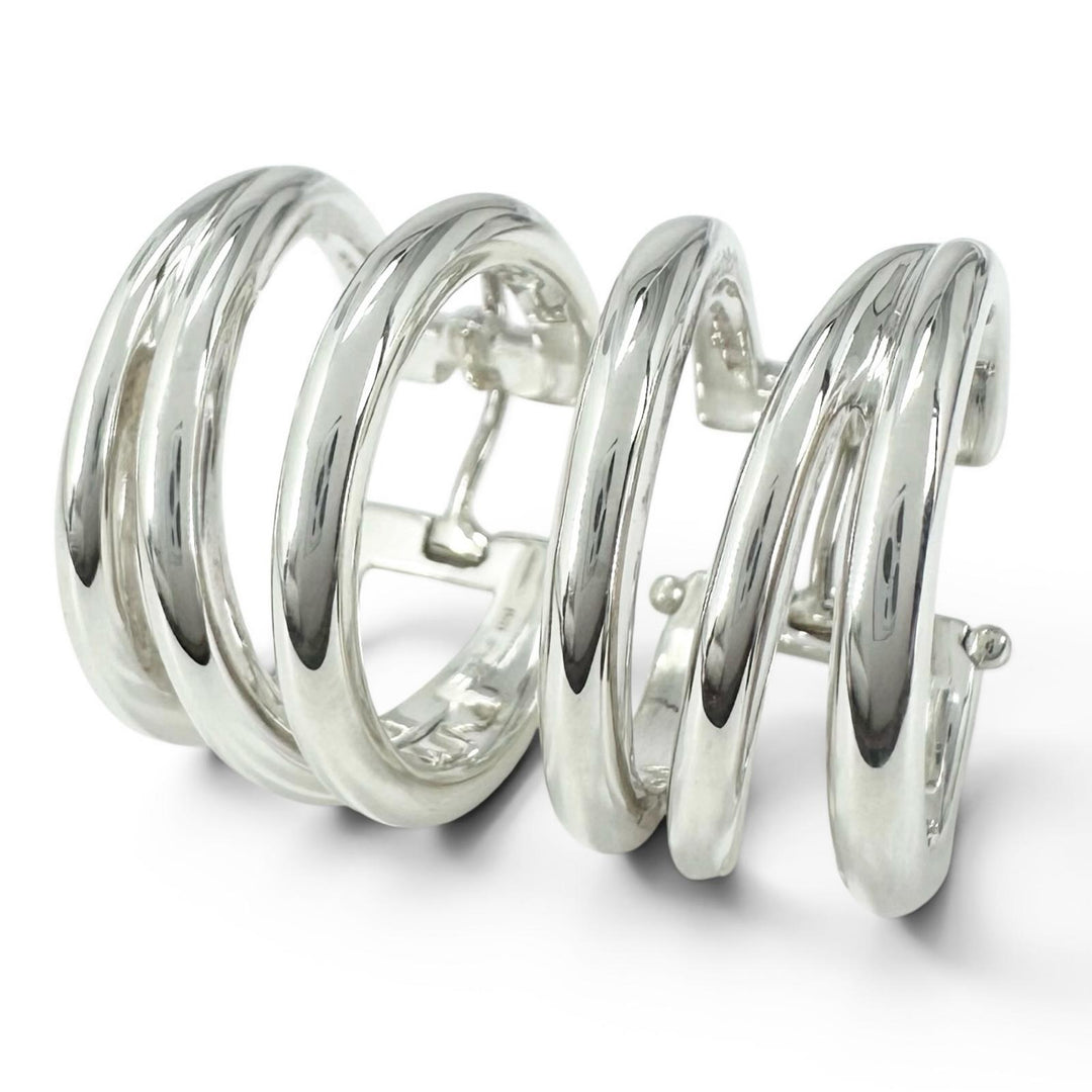 Excellent TIFFANY&Co. Pierce Diagonal hoop Silver SV925 Women