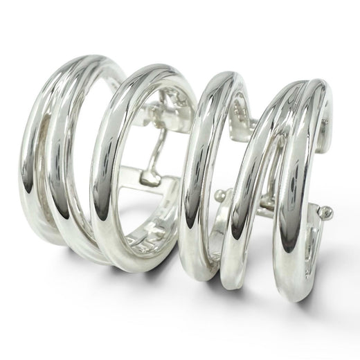 Excellent TIFFANY&Co. Pierce Diagonal hoop Silver SV925 Women